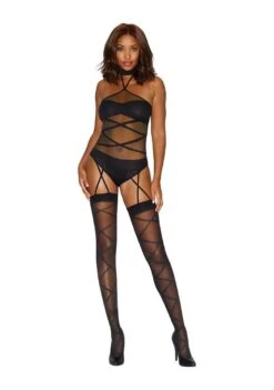 Dreamgirl Criss-Cross Teddy – One Size – OS