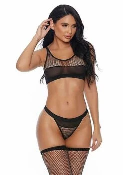Caught In The Moment Bra And Panty – Black XL