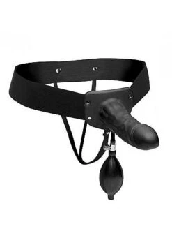 Master Series – Pumper Inflatable Hollow Strap-On – Black
