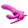 REGAL RIDER Triple G Vibrating Silicone Strapless Strap On –