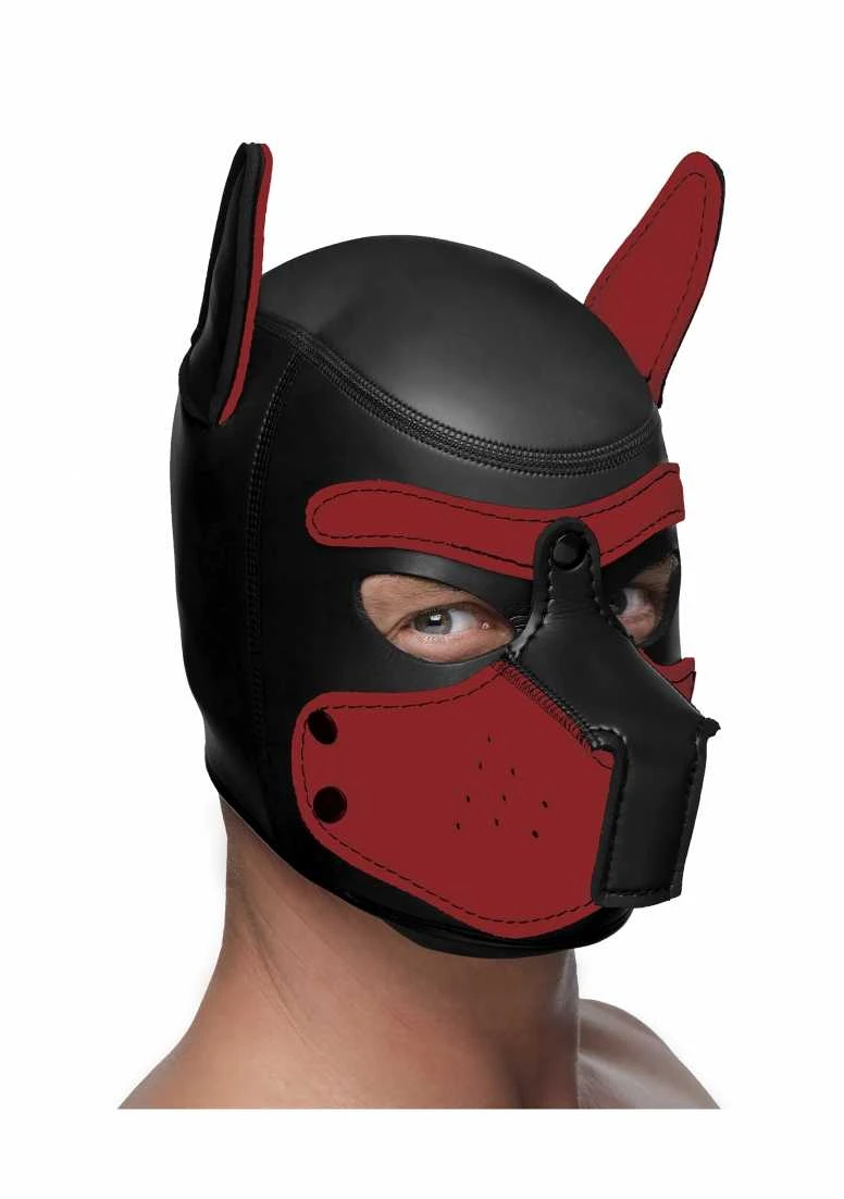 Neoprene Puppy Hood – Black And Red 3 Neoprene Puppy Hood – Black And Red