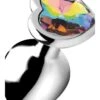 Rainbow Prism Heart Anal Plug – Medium – Silver -Toys Verkoop AG374 MEDIUM 1