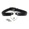 Heart Lock Choker With Keys – Leather – Black -Toys Verkoop AG762 BLACK 1