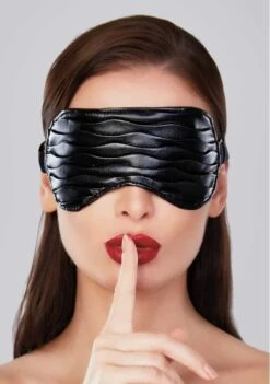 Adore Butter Soft Ruched Faux Leather Mask – Black – OS