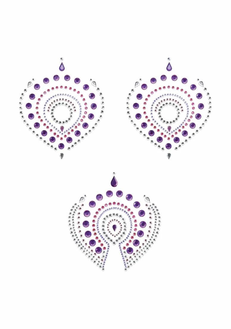 Flamboyant – Rhinestone Body Decoration – Violet And Pink 3 Flamboyant – Rhinestone Body Decoration – Violet And Pink