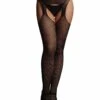Suspender Pantyhose With Strappy Waist – Black – O/S -Toys Verkoop DES055BLKOS 1