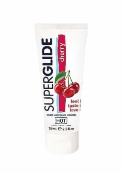 HOT Superglide Edible Lubricant Waterbased – Cherry – 75 Ml