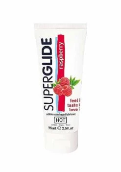 HOT Superglide Edible Lubricant Waterbased – Raspberry – 75 Ml