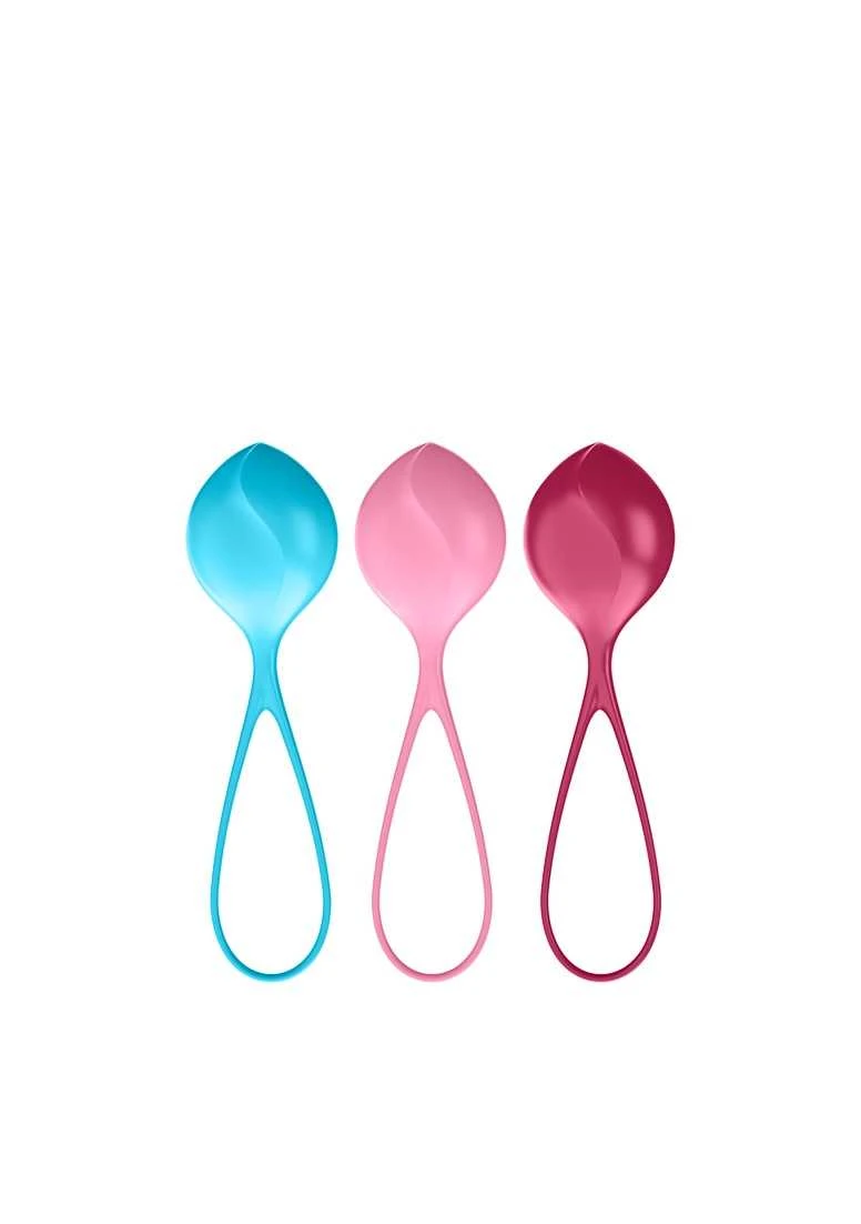 Satisfyer Strengthening Balls Kegel Set Of 3 – Turquoise/Red/Pink 3 Satisfyer Strengthening Balls Kegel Set Of 3 – Turquoise/Red/Pink