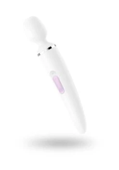 Satisfyer Wand-er Woman Wand Vibrator – White/Chrome