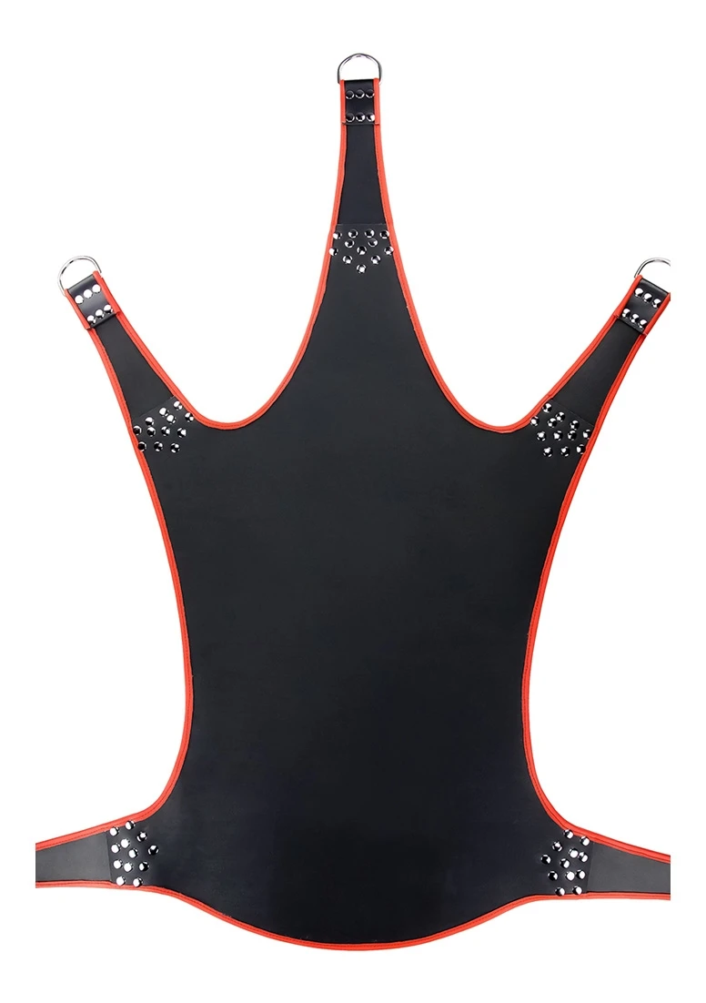 Leather Sling With Red Piping – 5 Points – Black 3 Leather Sling With Red Piping – 5 Points – Black