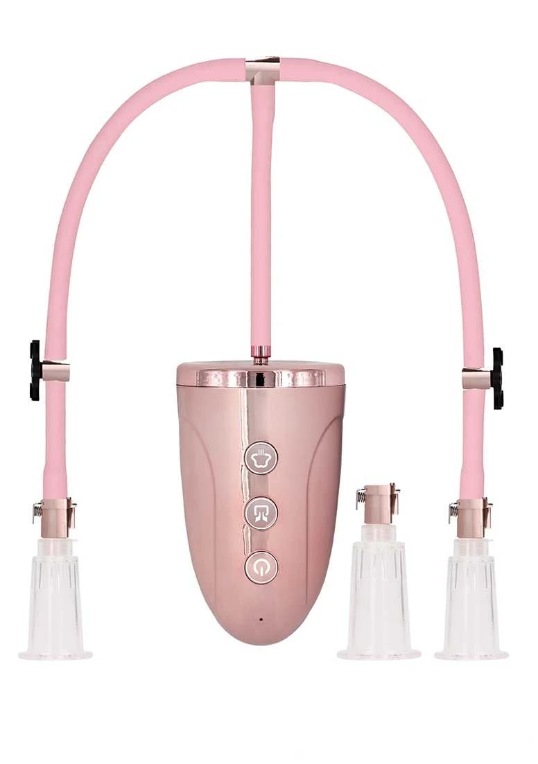 Automatic Rechargeable Clitoral & Nipple Pump Set – L – Pink 3 Automatic Rechargeable Clitoral & Nipple Pump Set – L – Pink