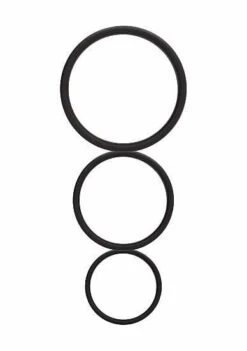 Flat Cock Ring Set – Black